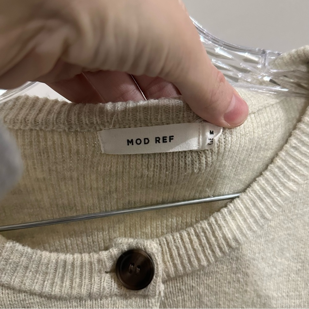 Mod Ref The Tyler Cardigan in Cream - Picture 5 of 6